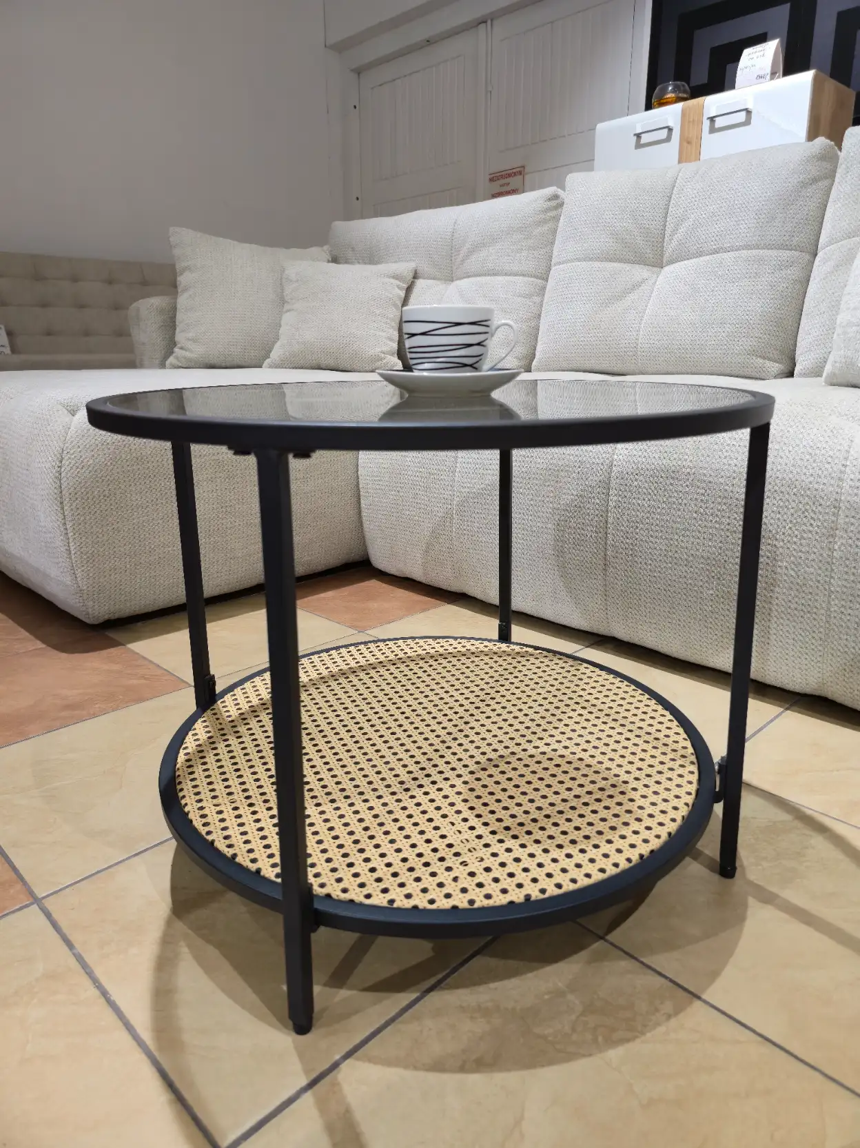 Halmar Ława okrągła DAKOTA stolik kawowy szklany boho Halmar Ława okrągła DAKOTA stolik kawowy szklany boho