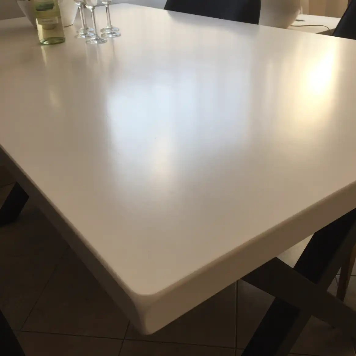Stół 160x90 blat biały, nogi czarne X