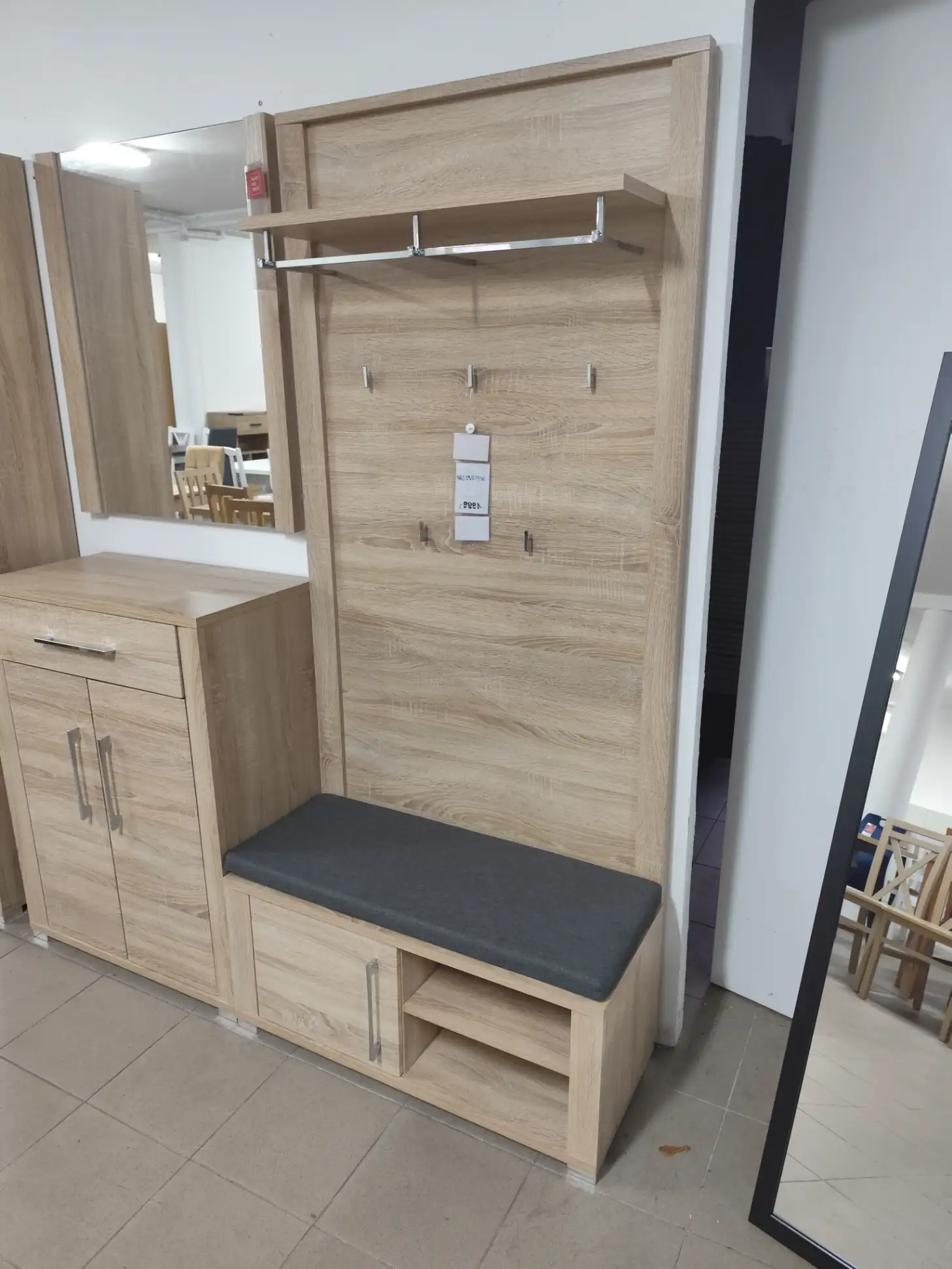 Black Red White Zestaw mebli do przedpokoju GO komplet 238 cm dąb sonoma Black Red White Zestaw mebli do przedpokoju GO komplet 238 cm dąb sonoma